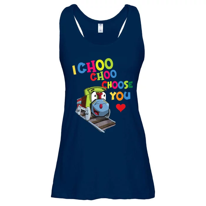 I Choo Choo Choose You Valentine's Day Train Ladies Essential Flowy Tank