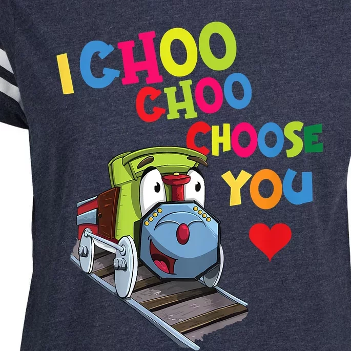 I Choo Choo Choose You Valentine's Day Train Enza Ladies Jersey Football T-Shirt