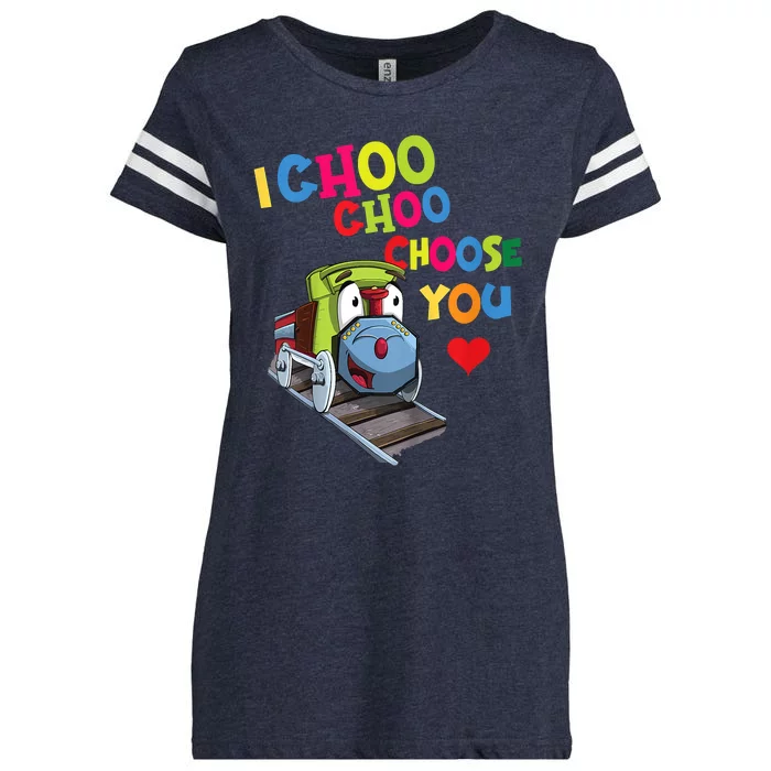 I Choo Choo Choose You Valentine's Day Train Enza Ladies Jersey Football T-Shirt