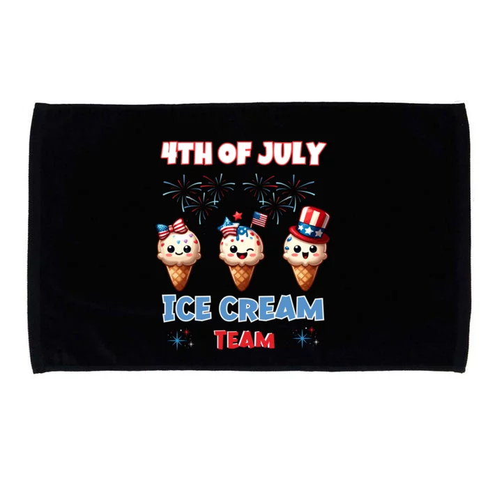 Ice Cream Cones 4th July Holiday Patriotic Memorial Day Cute Gift Microfiber Hand Towel