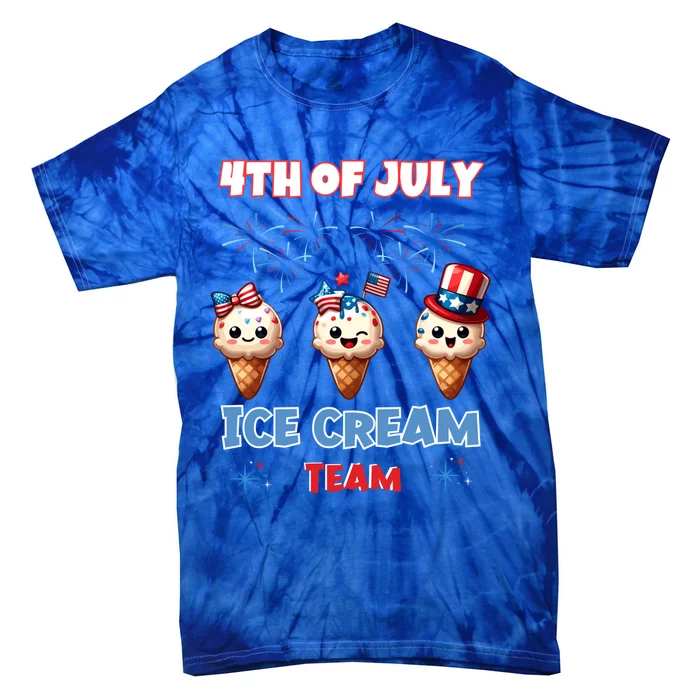 Ice Cream Cones 4th July Holiday Patriotic Memorial Day Cute Gift Tie-Dye T-Shirt