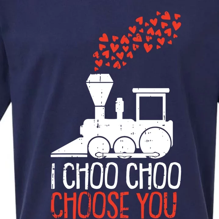 I Choo Choo Choose You Valentines Day Train Heart Railroad Cool Gift Sueded Cloud Jersey T-Shirt