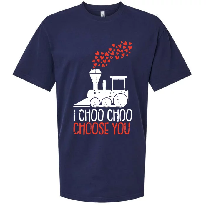 I Choo Choo Choose You Valentines Day Train Heart Railroad Cool Gift Sueded Cloud Jersey T-Shirt