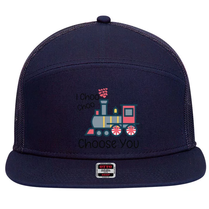 I Choo Choo Choose You Valentines Day 7 Panel Mesh Trucker Snapback Hat