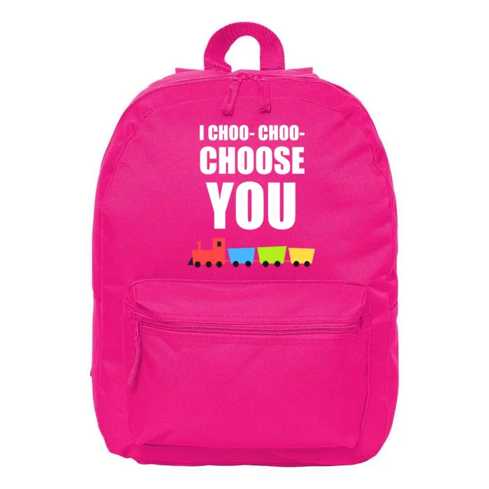 I Choo Choo Choose You Valentines Day 16 in Basic Backpack