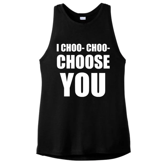 I Choo Choo Choose You Valentines Day Ladies Tri-Blend Wicking Tank