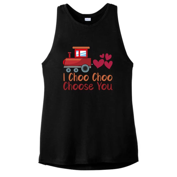 I Choo Choo Choose You Valentines Day Ladies Tri-Blend Wicking Tank