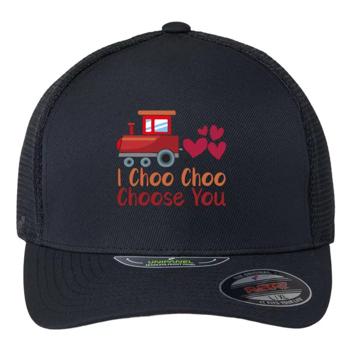 I Choo Choo Choose You Valentines Day Flexfit Unipanel Trucker Cap