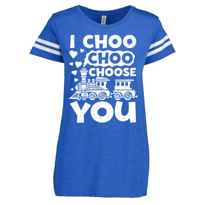 I Choo Choo Choose You Valentines Day Train Locomotive Cute Gift Enza Ladies Jersey Football T-Shirt