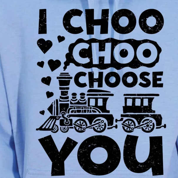 I Choo Choo Choose You Valentines Day Train Locomotive Cute Gift Unisex Surf Hoodie