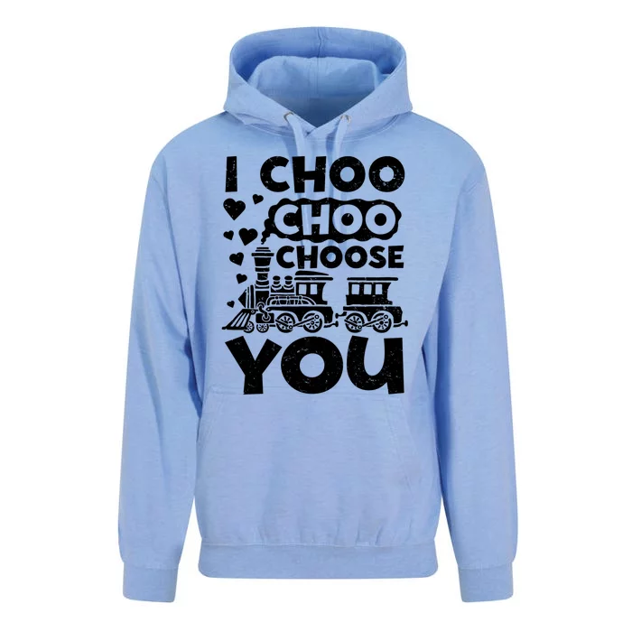 I Choo Choo Choose You Valentines Day Train Locomotive Cute Gift Unisex Surf Hoodie