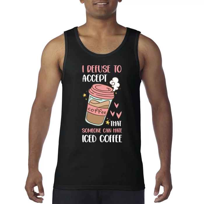 Iced Coffee Cold Brew Latte Coffeeholic Caffeine Espresso Tank Top