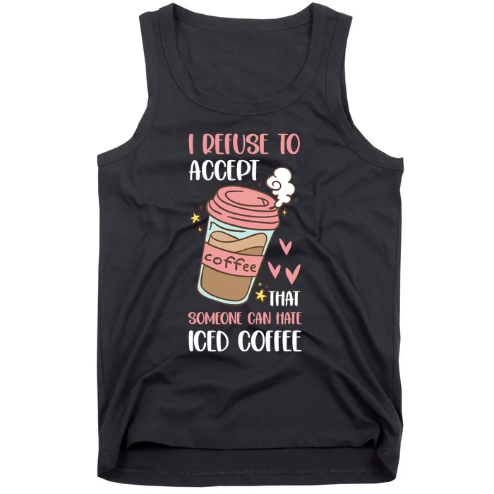 Iced Coffee Cold Brew Latte Coffeeholic Caffeine Espresso Tank Top