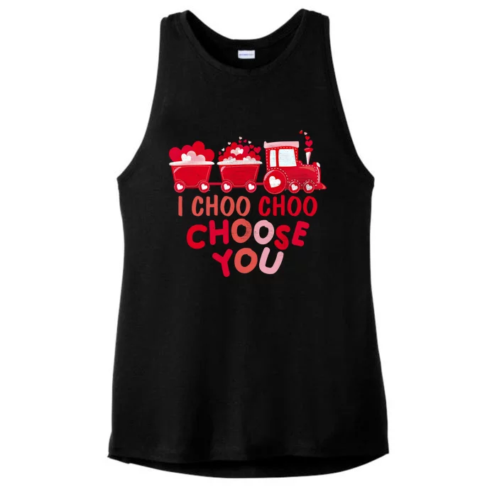 I Choo Choo Choose You Valentines Day Train Meaningful Gift Ladies Tri-Blend Wicking Tank