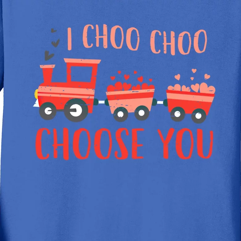 I Choo Choo Choose You Valentines Day Train Cute Gift Kids Long Sleeve Shirt