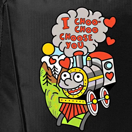 I Choo Choo Choose You Valentines Day Train Gift City Backpack