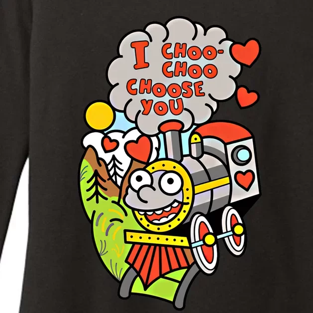 I Choo Choo Choose You Valentines Day Train Gift Womens CVC Long Sleeve Shirt