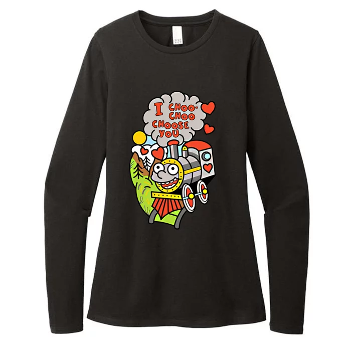 I Choo Choo Choose You Valentines Day Train Gift Womens CVC Long Sleeve Shirt