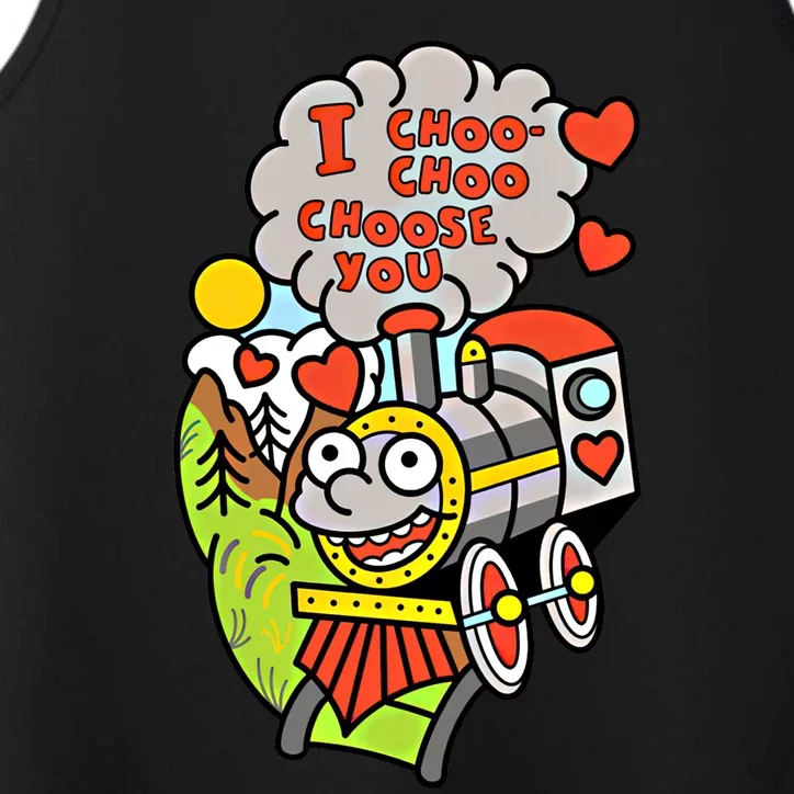 I Choo Choo Choose You Valentines Day Train Gift Performance Tank