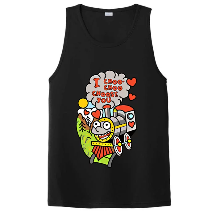 I Choo Choo Choose You Valentines Day Train Gift Performance Tank