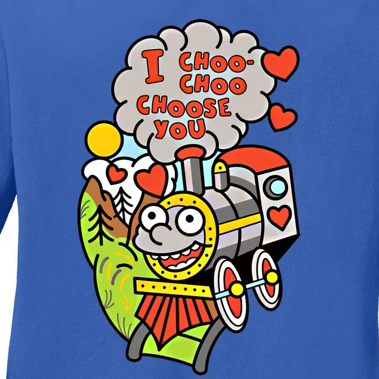 I Choo Choo Choose You Valentines Day Train Gift Ladies Long Sleeve Shirt