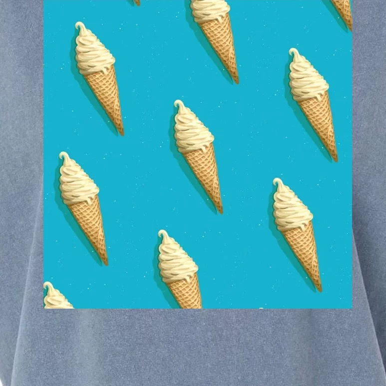 Ice Cream Cone Pattern Garment-Dyed Women's Muscle Tee