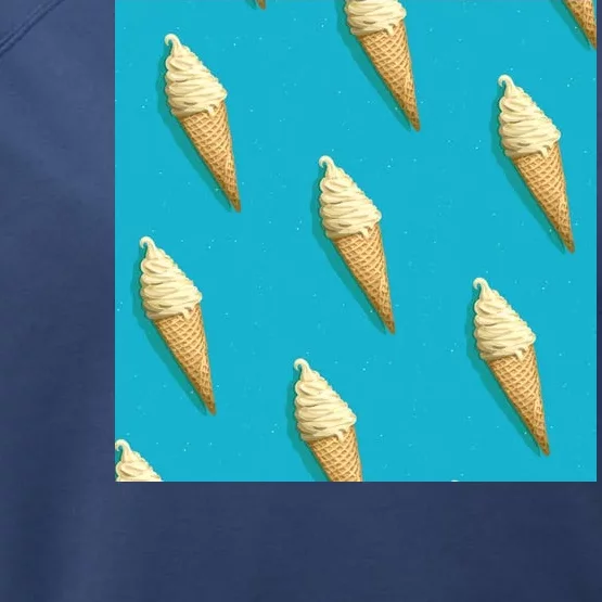 Ice Cream Cone Pattern Performance Fleece Hoodie