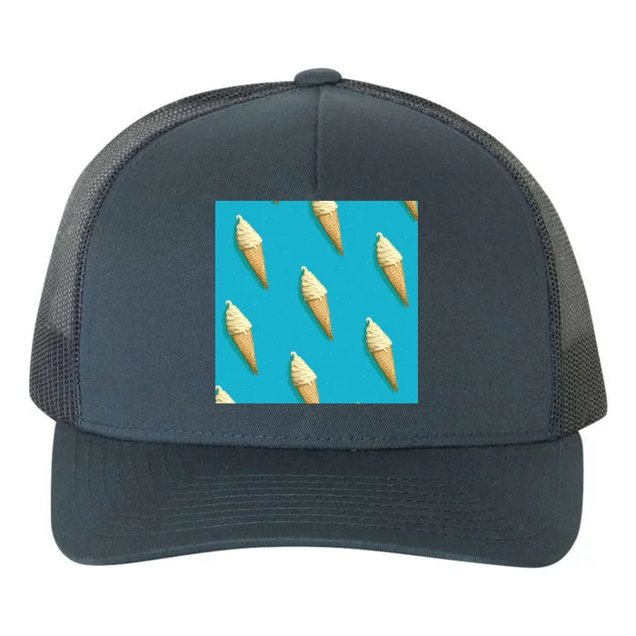 Ice Cream Cone Pattern Yupoong Adult 5-Panel Trucker Hat