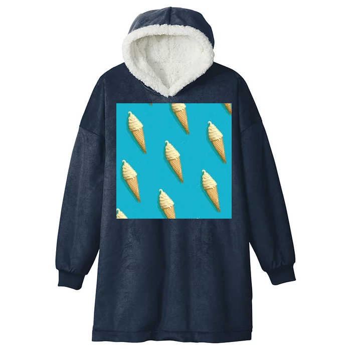 Ice Cream Cone Pattern Hooded Wearable Blanket