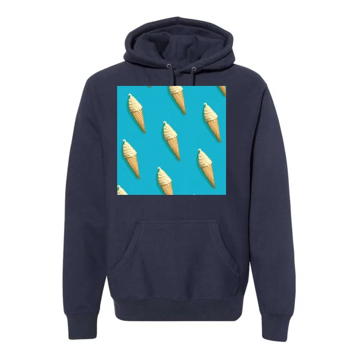 Ice Cream Cone Pattern Premium Hoodie