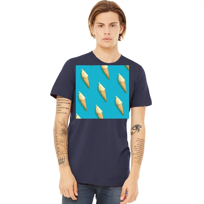 Ice Cream Cone Pattern Premium T-Shirt