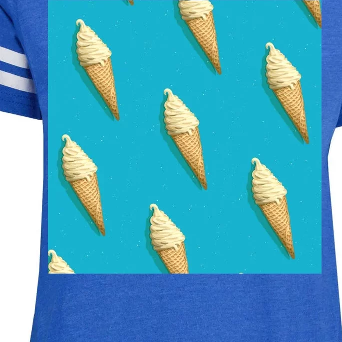 Ice Cream Cone Pattern Enza Ladies Jersey Football T-Shirt