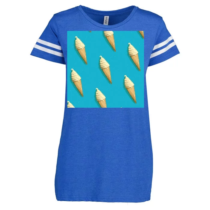 Ice Cream Cone Pattern Enza Ladies Jersey Football T-Shirt