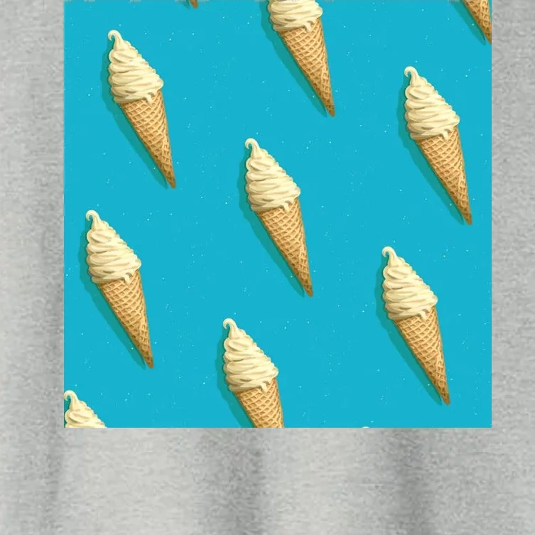 Ice Cream Cone Pattern Women's Crop Top Tee