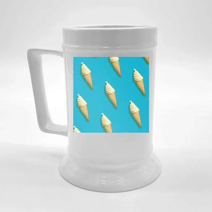 Ice Cream Cone Pattern Front & Back Beer Stein