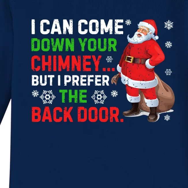 I Can Come Down Your Chimney Funny Santa Claus Christmas Great Gift Baby Long Sleeve Bodysuit