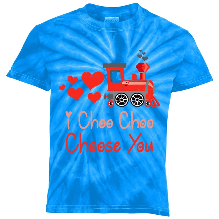 I Choo Choo Choose You Valentines Day Train Gift Kids Tie-Dye T-Shirt