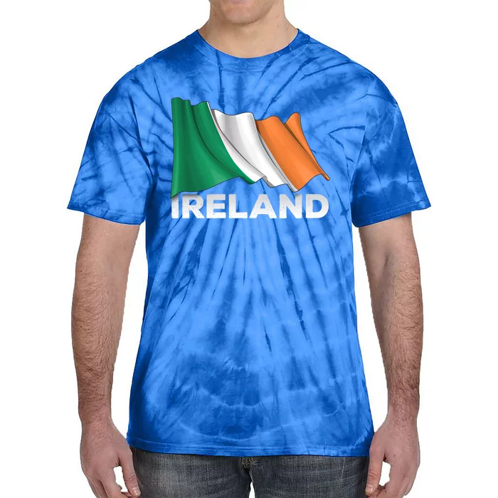 Ireland Country Cool Gift Waving Irish Flag Great Gift Tie-Dye T-Shirt