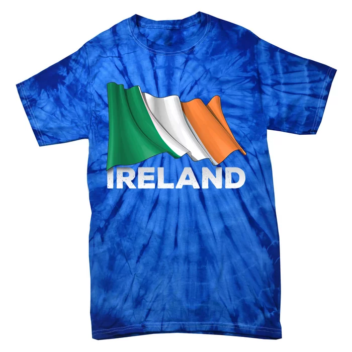 Ireland Country Cool Gift Waving Irish Flag Great Gift Tie-Dye T-Shirt