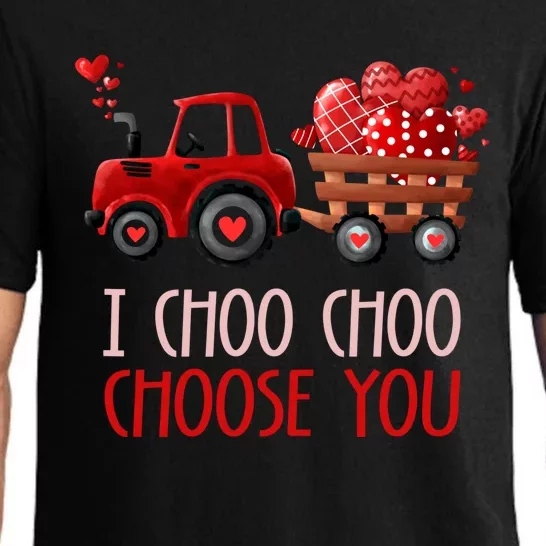 I Choo Choo Choose You Valentines Day Train With Red Hearts Gift Pajama Set