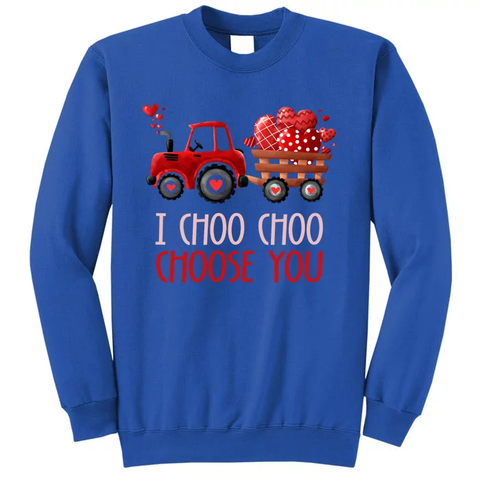 I Choo Choo Choose You Valentines Day Train With Red Hearts Gift Tall Sweatshirt