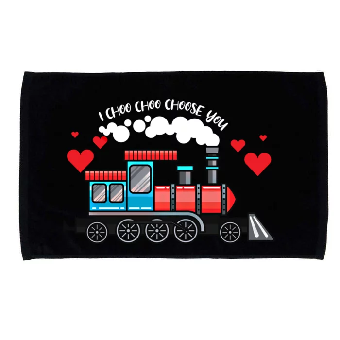 I Choo Choose You Valentines Day Train Heart Lovers Great Gift Microfiber Hand Towel