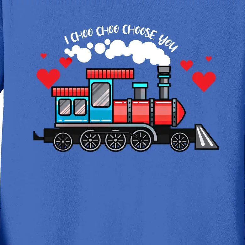 I Choo Choose You Valentines Day Train Heart Lovers Great Gift Kids Long Sleeve Shirt