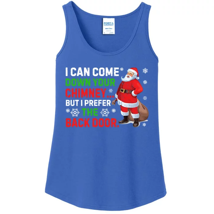 I Can Come Down Your Chimney Funny Santa Claus Christmas Gift Ladies Essential Tank