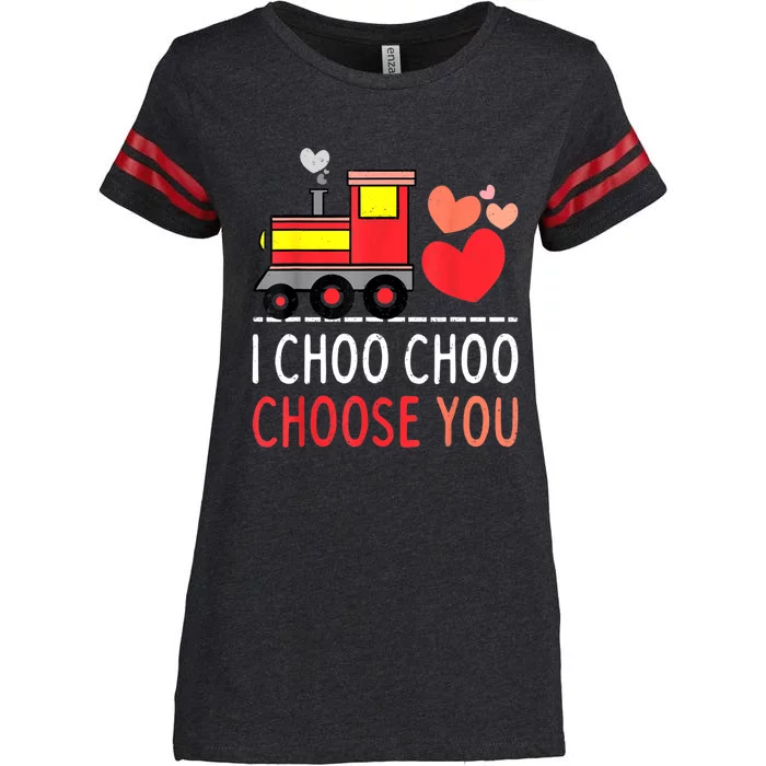 I Choo Choo Choose You Valentines Day Train Boy Enza Ladies Jersey Football T-Shirt