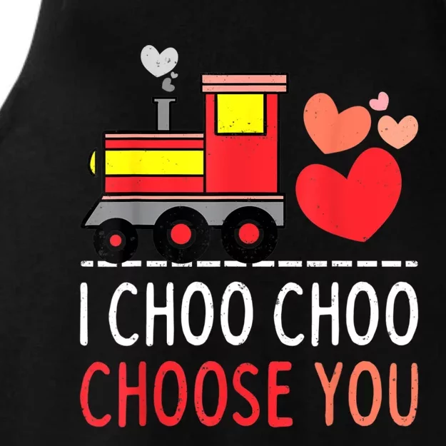 I Choo Choo Choose You Valentines Day Train Boy Ladies Tri-Blend Wicking Tank