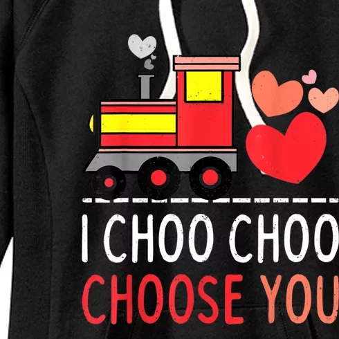 I Choo Choo Choose You Valentines Day Train Boy Women's Fleece Hoodie