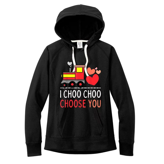 I Choo Choo Choose You Valentines Day Train Boy Women's Fleece Hoodie