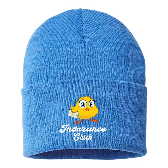 Insurance Chick Cute Gift Funny Insurance Agent Gift Sustainable Knit Beanie