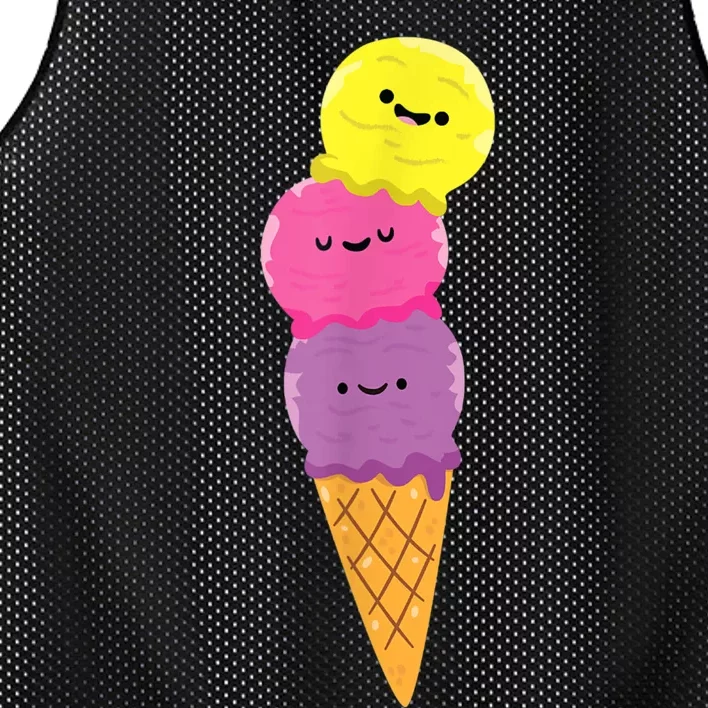 Ice Cream Cone Summer Ice Cream Cone Mesh Reversible Basketball Jersey Tank